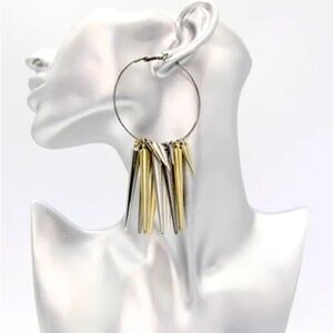 Spikes Hoop Earrings -pierced
(New)